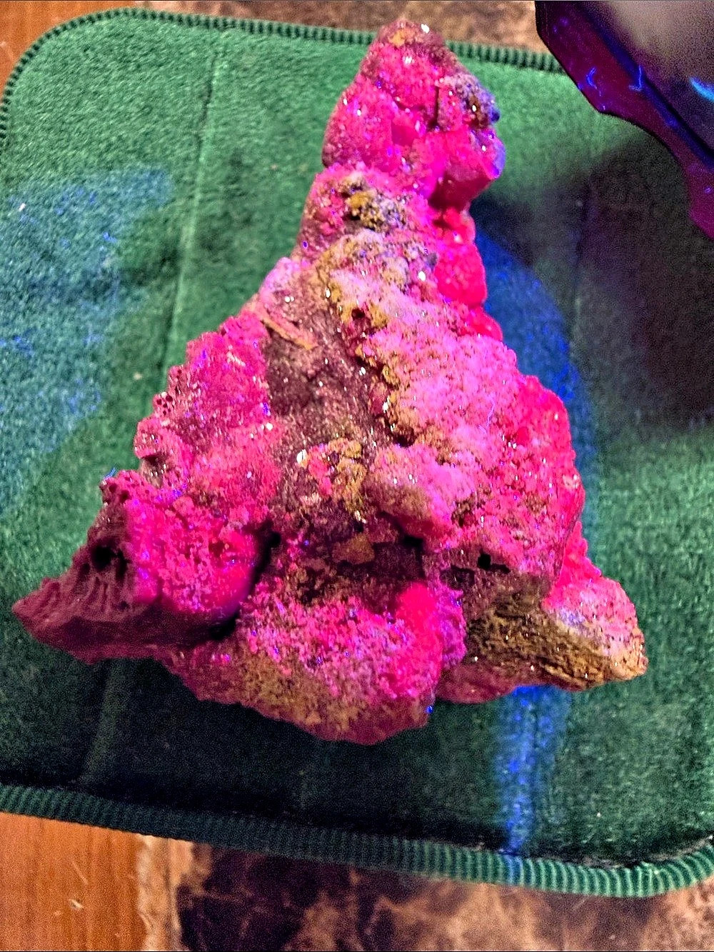 Mineral Raw Ruby Specimen Decor, Pink & Purple UV light you can see the color